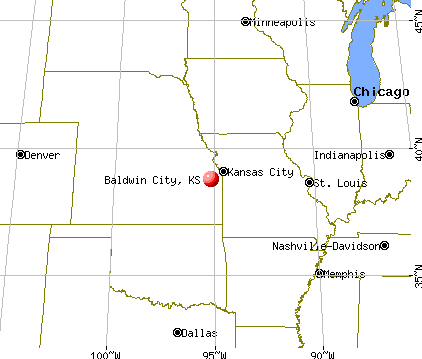 Baldwin City, Kansas map