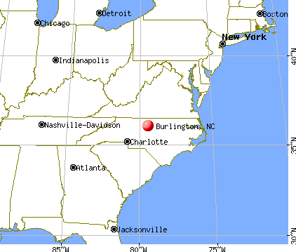 Burlington, North Carolina map