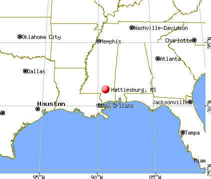 Hattiesburg, Mississippi map