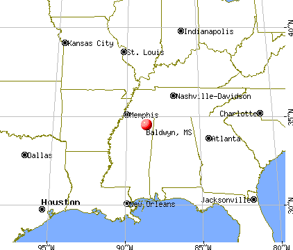 Baldwyn, Mississippi map