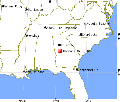 Hannahs Mill, Georgia map