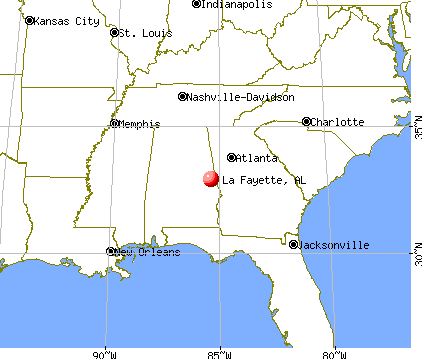 La Fayette, Alabama map