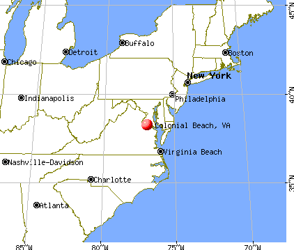 Colonial Beach, Virginia map