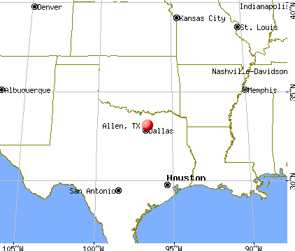 Allen, Texas map