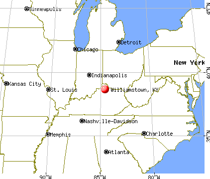 Williamstown, Kentucky map
