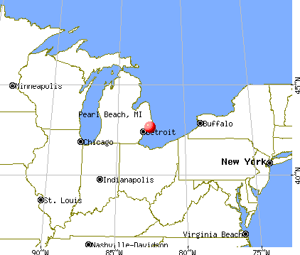 Pearl Beach, Michigan map