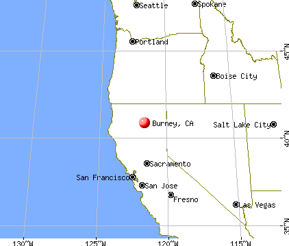 Burney, California map