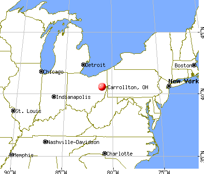 Carrollton, Ohio map