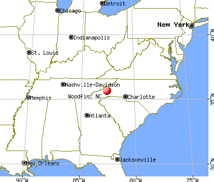 Woodfin, North Carolina map