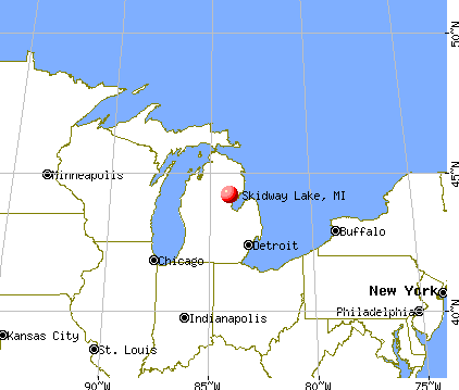 Skidway Lake, Michigan map