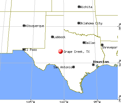 Grape Creek, Texas map