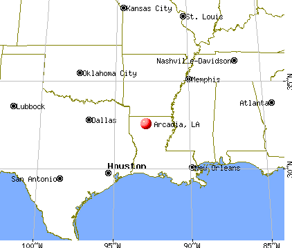 Arcadia, Louisiana map