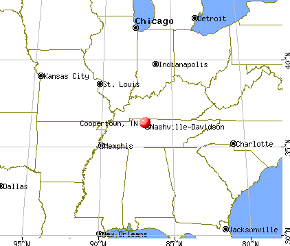 Coopertown, Tennessee map