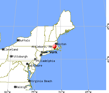 Attleboro, Massachusetts map