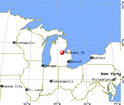 Midland, Michigan map