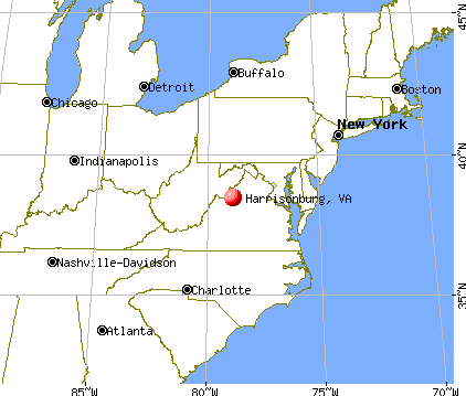 Harrisonburg, Virginia map