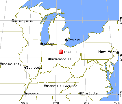 Lima, Ohio map