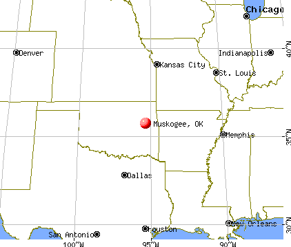 Muskogee, Oklahoma map