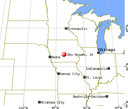 Des Moines, Iowa map