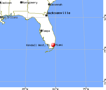 Kendall West, Florida map