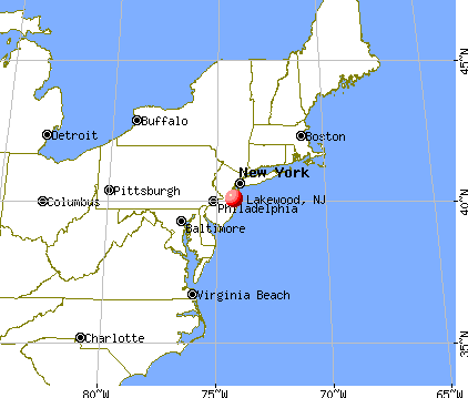 Lakewood, New Jersey map