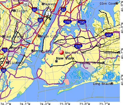 New York, NY map