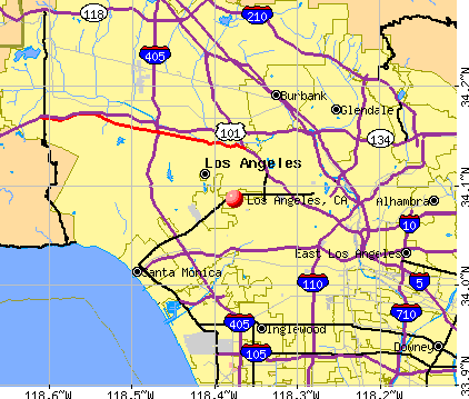 Los Angeles, CA map