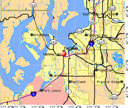 Tacoma, WA map