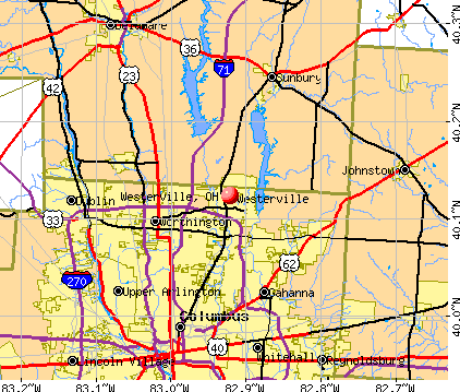 Westerville, OH map