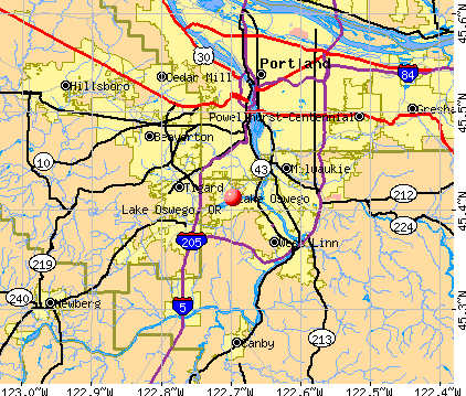 Lake Oswego, OR map