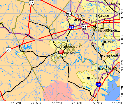 Manassas, VA map