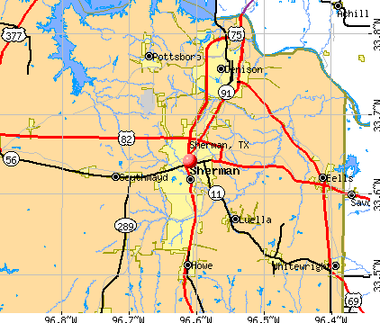 Sherman, TX map