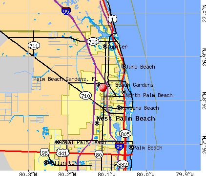 Palm Beach Gardens, FL map