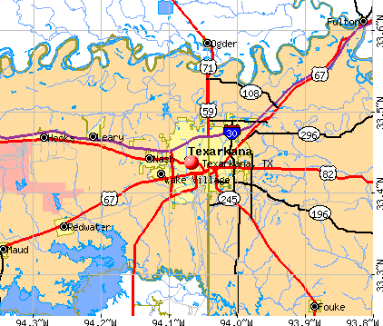 Texarkana, TX map
