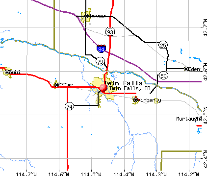 Twin Falls, ID map