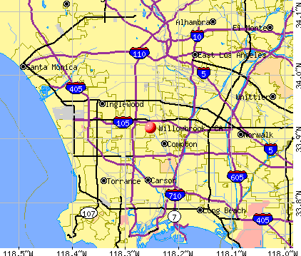 Willowbrook, CA map