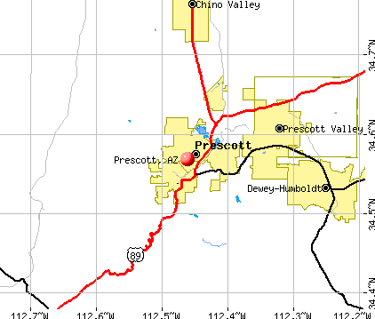 Prescott, AZ map