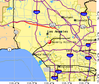 Beverly Hills, CA map