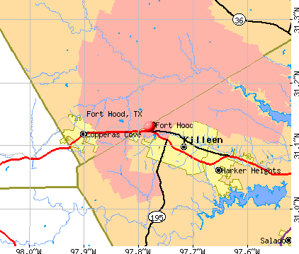 Fort Hood, TX map