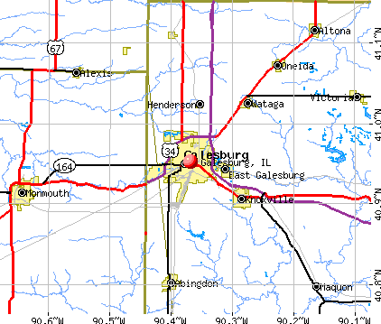 Galesburg, IL map