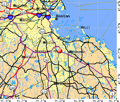 Braintree, MA map