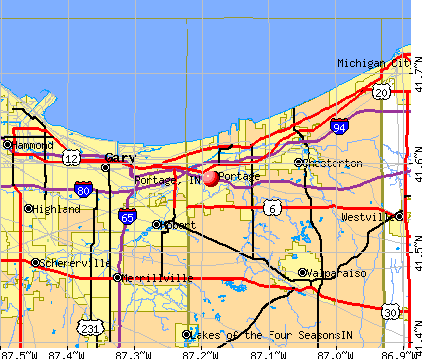 Portage, IN map
