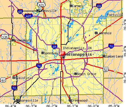 Indianapolis, IN map