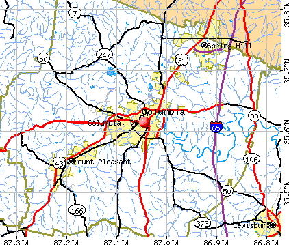Columbia, TN map