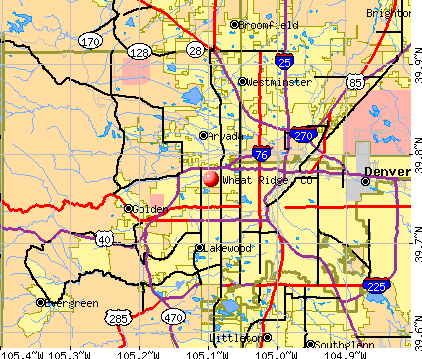Wheat Ridge, CO map