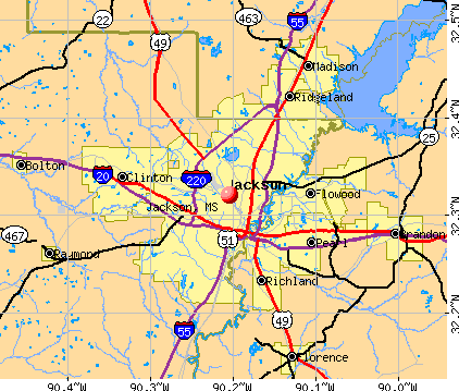 Jackson, MS map