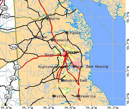 Dover, DE map