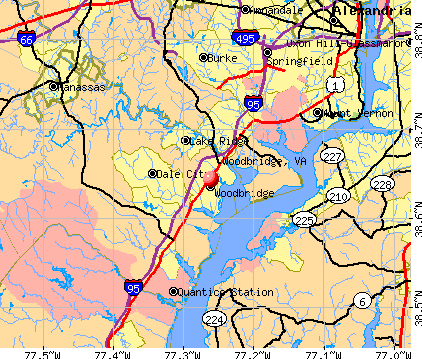Woodbridge, VA map