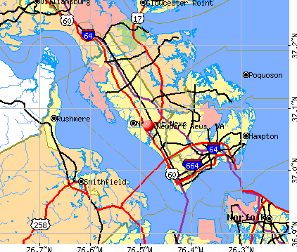 Newport News, VA map