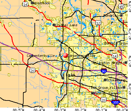 Carpentersville, IL map